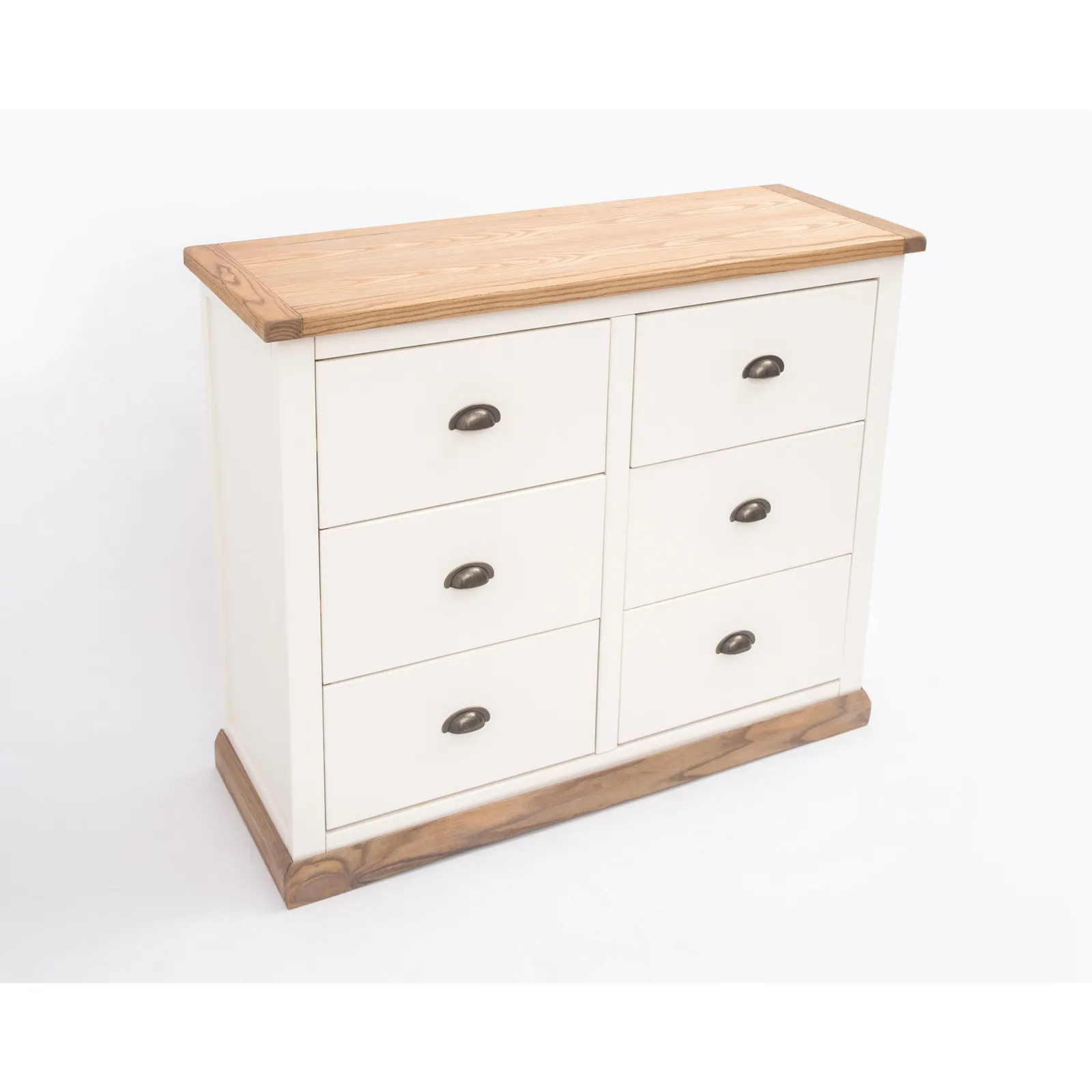 Cabinet Bits Tropea 6 Drawer Chest of Drawers Brass Cup Handle in Off-White 4