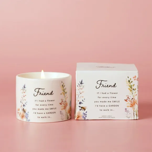 The Cottage Garden Ceramic Candle 100g Friend, Multi