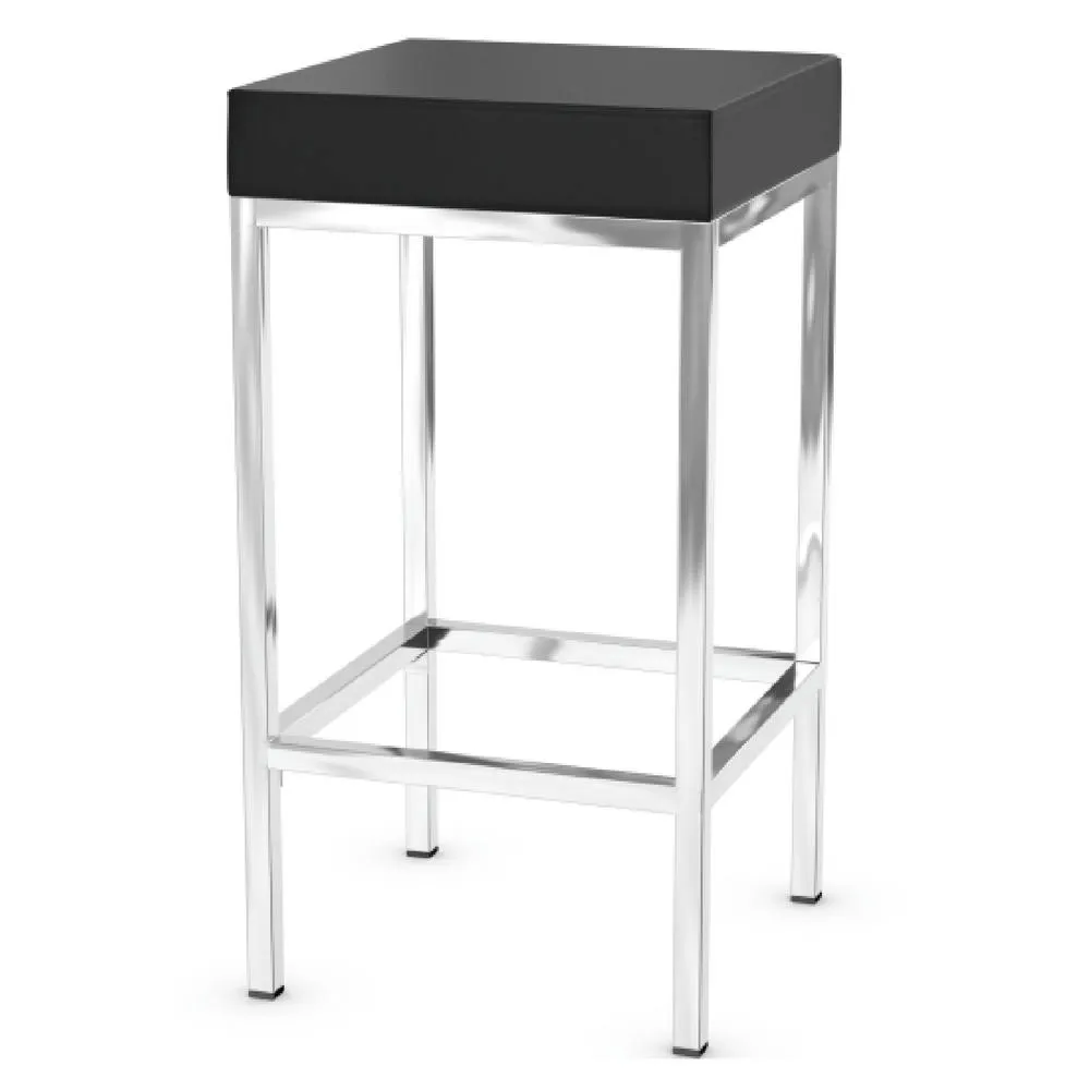 netfurniture Ernest Kitchen Bar Stool Black Padded Seat Chrome Frame 3