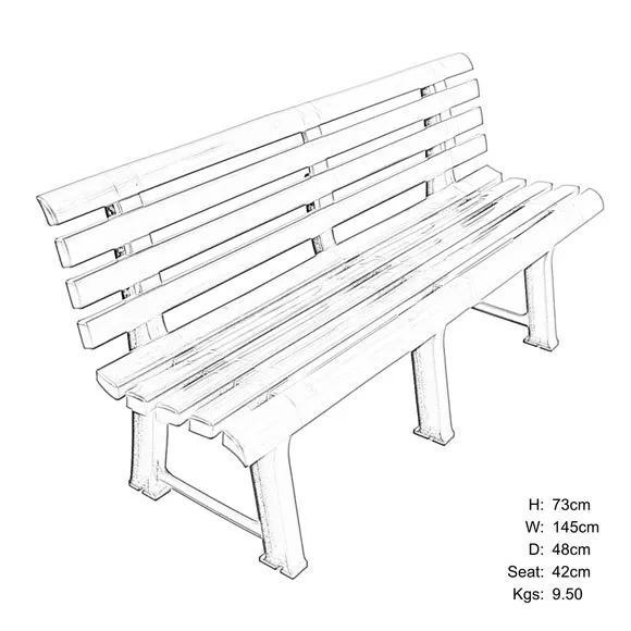 Brindisi 3 Seater White Bench 3