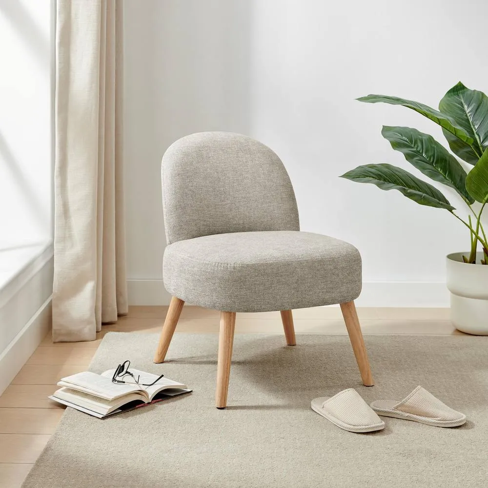 FurnitureboxUK Minnie Fabric Accent Chair in Beige
