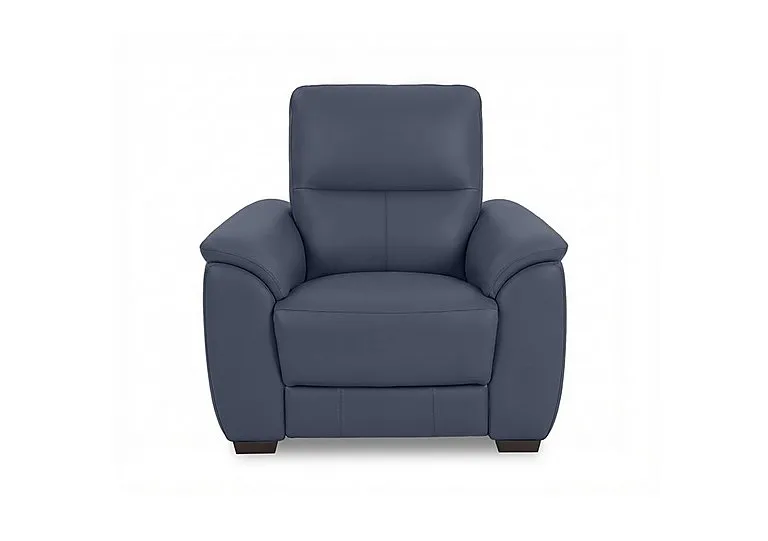Saffron Leather Chair - BV Ocean Blue