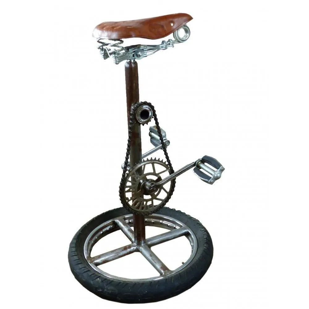 IH Design Rische Bike Stool made from Reclaimed Metal in Brown