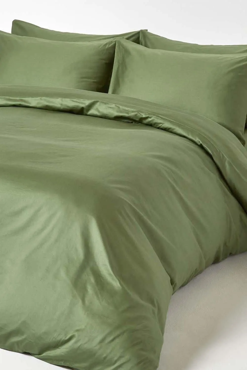 Homescapes Sateen Cotton Flat Sheet 400 TC in Green 4