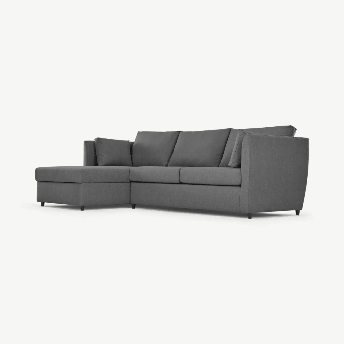 Milner Left Hand Facing Corner Storage Sofa Bed with Memory Foam Mattress, Night Grey Fabric