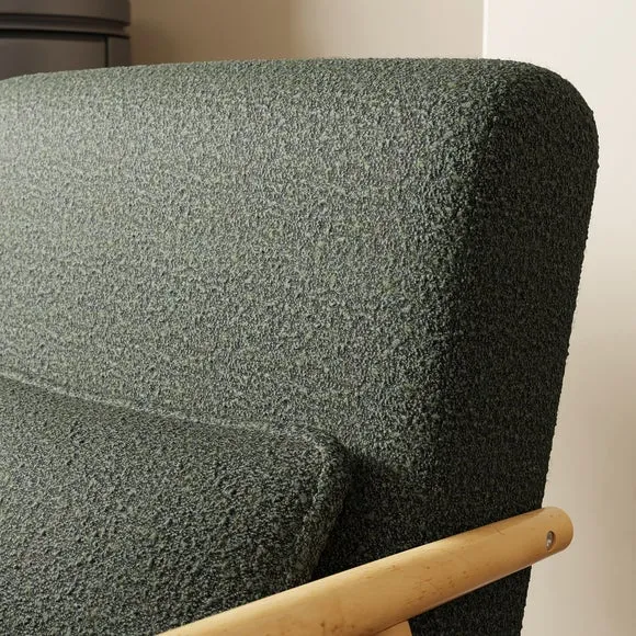 Alpine Boucle Spindle Wooden Arm Accent Chair 2