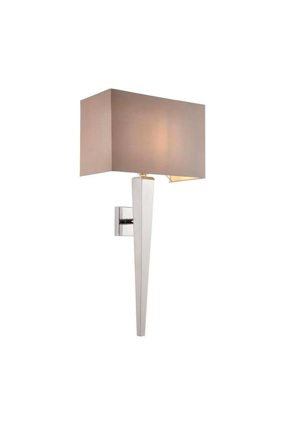Netlighting Moreto 1 Light Indoor Wall Light Chrome with Grey Silk Effect Shade B22