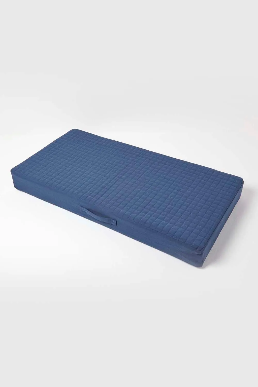 Homescapes Cotton Orthopaedic Foam 2 Seater Booster Cushion in Navy 3