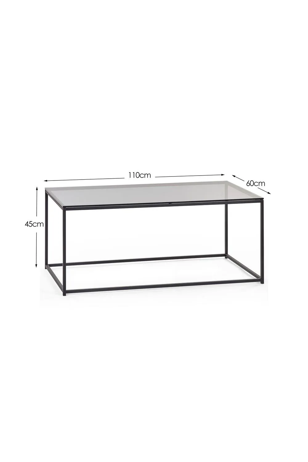 Julian Bowen Chicago Rectangular Glass Top Coffee Table in Black 5