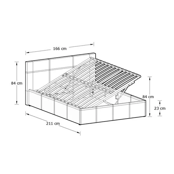 Side Lift Ottoman Bed, Faux Leather 5