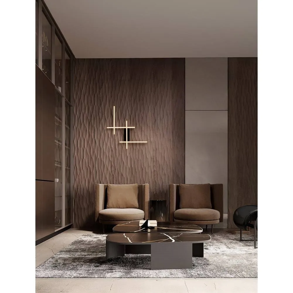 Netlighting Apecho Wall Lamp Sandy Black Gold Triac Dimmable LED 34W 1215lm 3200K 2
