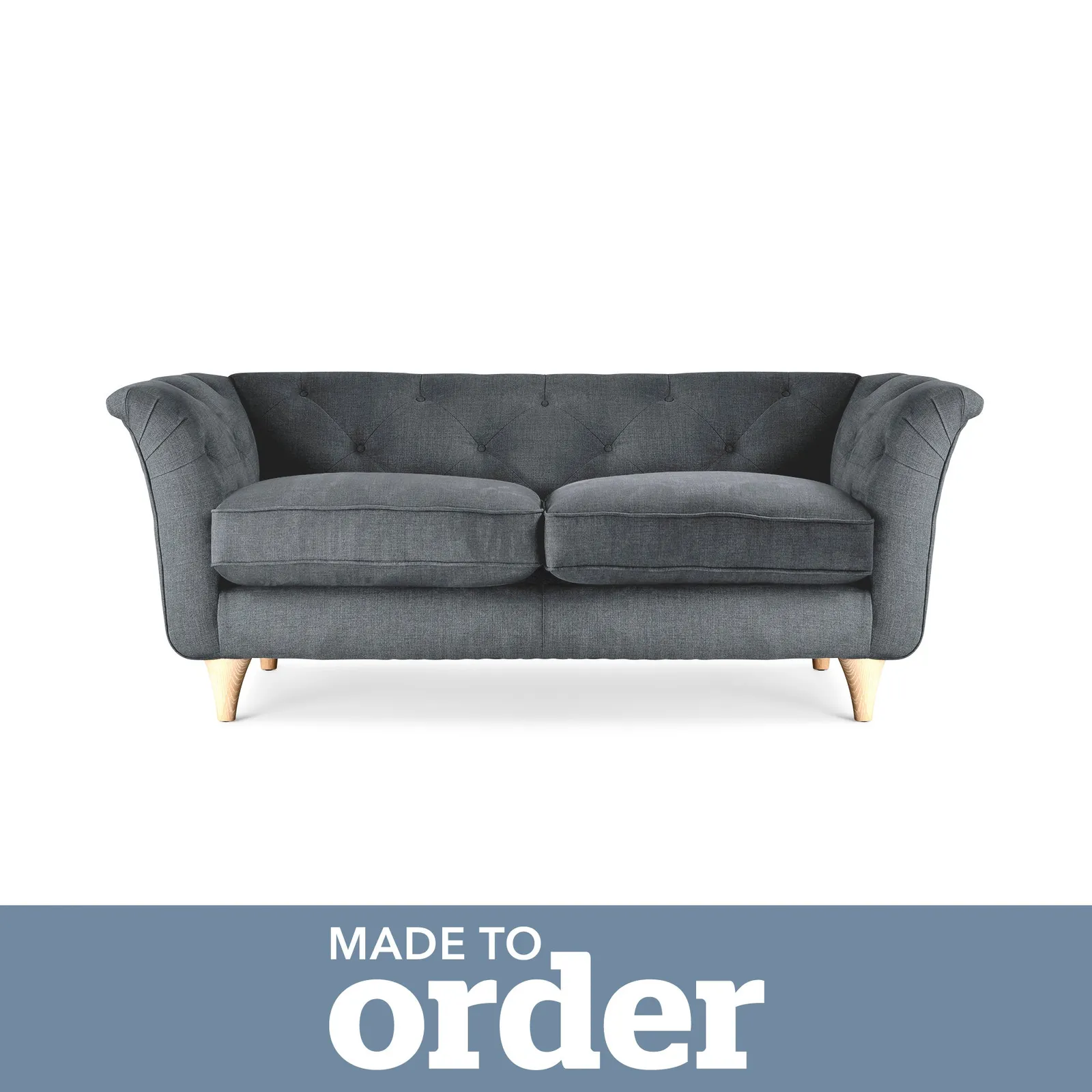 Jaipur 2 Seater Sofa Brushed Plain Fabric Brushed Plain Pewter