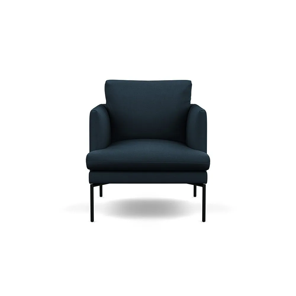 Heal's Matera 3 Seater Sofa Siena Cotton Deep Sea Black Feet 1
