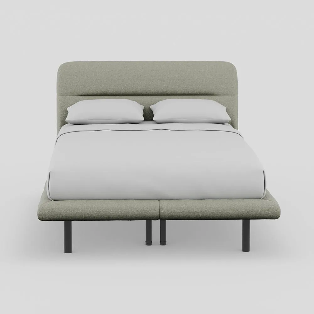 Heal's Gia Bed Double Siena Cotton Pistachio Box Sprung, Black Feet