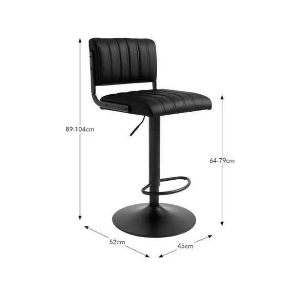 Rhys Height Adjustable Bar Stool, PU 5