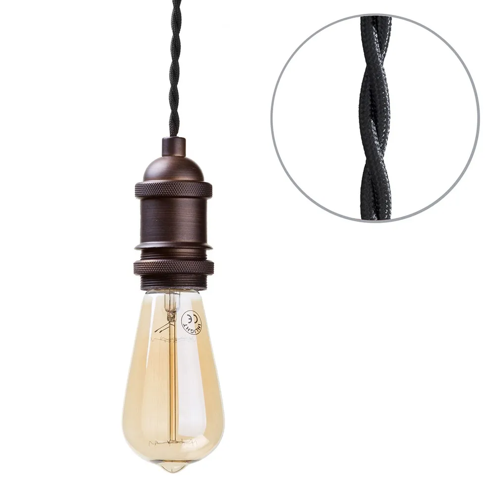 Industrial Style Champagne Cable Ceiling Pendant, Bronze 1