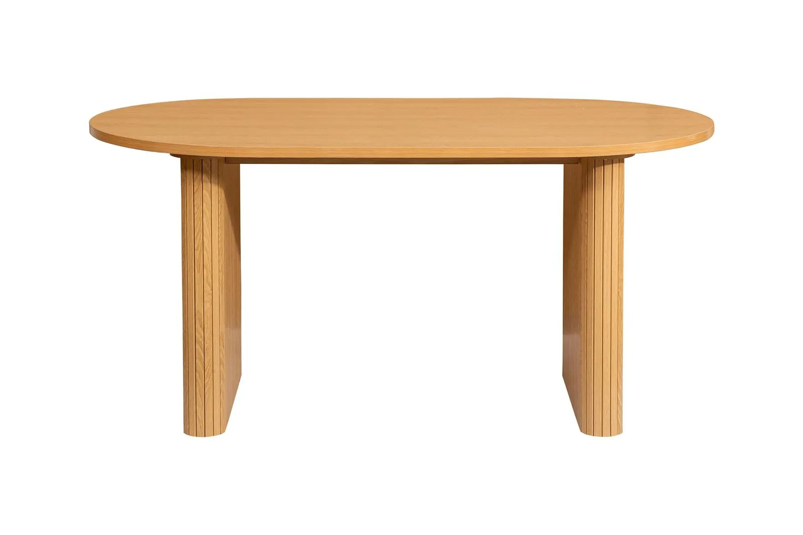 Birlea Axel Oval Fluted Dining Table With 4 Chairs in Light Brown 2