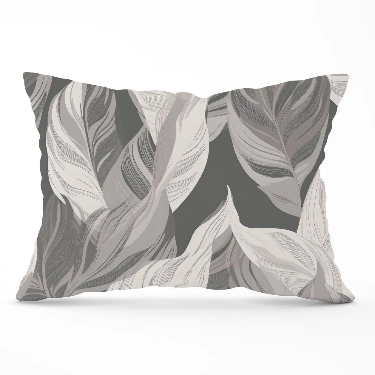 Warren Reed - Designer Grey Floral Leaves Cushions