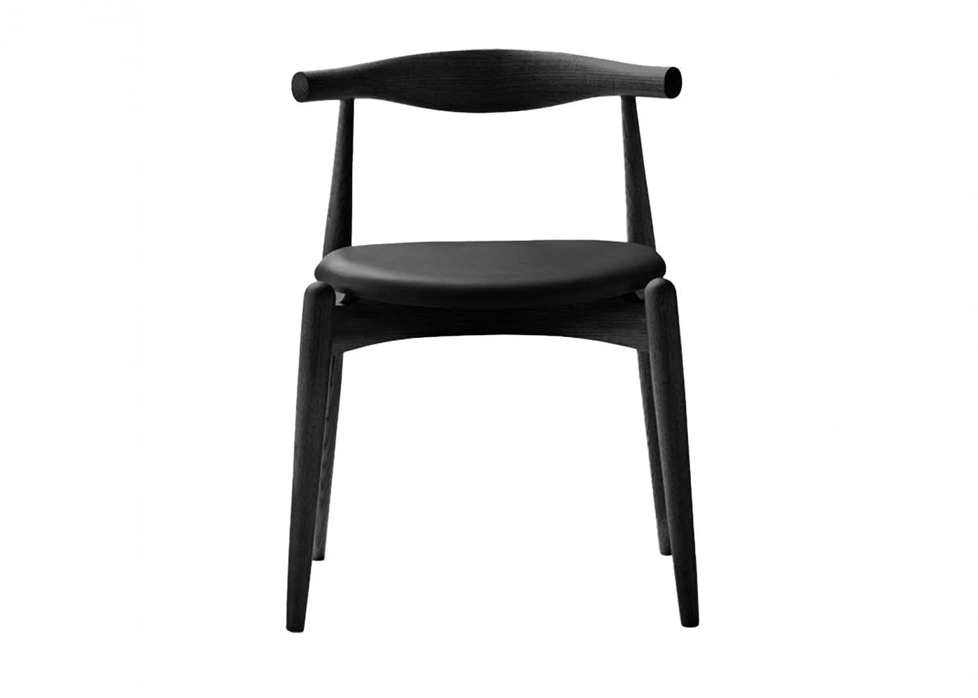 Carl Hansen & Son CH20 Dining Chair Black Painted Oak Thor Leather 301 Seat