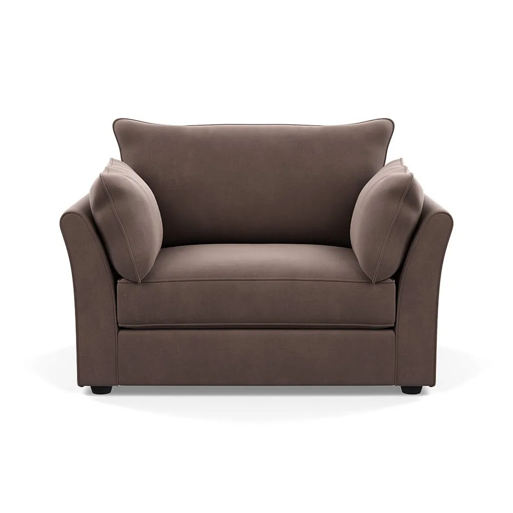 Heal's Tailor Loveseat Smart Velvet Mouse Black Beech Feet
