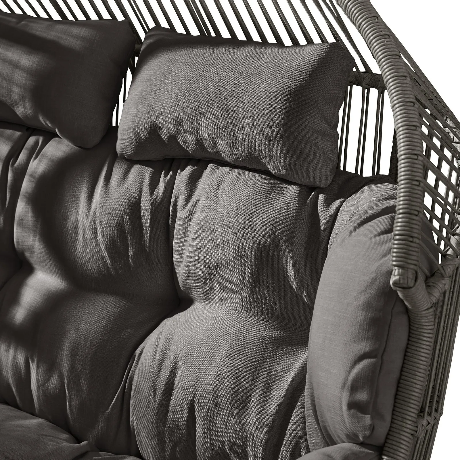 FurnitureboxUK Egg Grey Indoor / Outdoor Rattan Double Chair 5