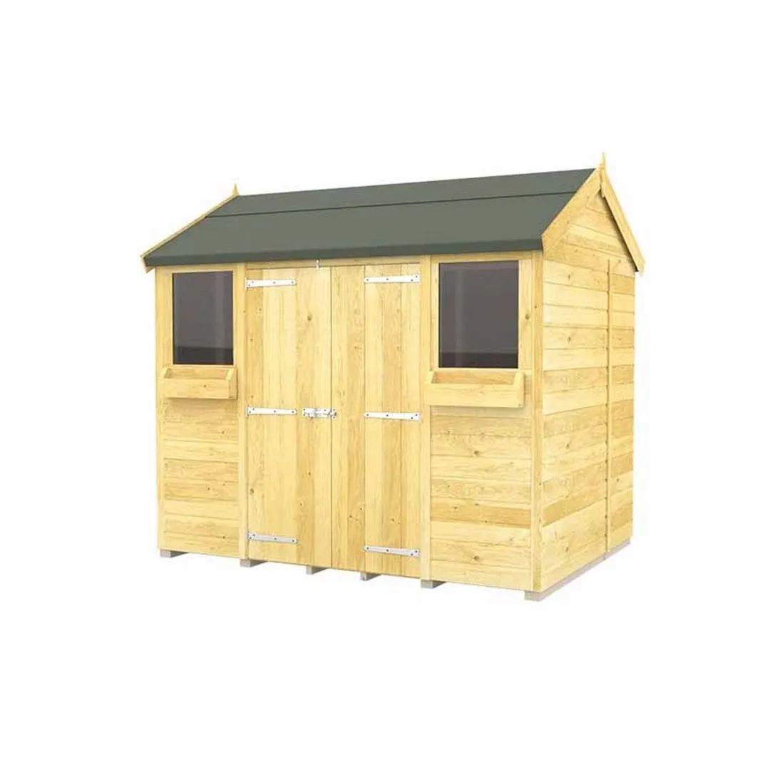 Buttercup Farm 8 x 8 Feet Apex Summer Shed - Wood - L243 x W231 x H217 cm in Brown