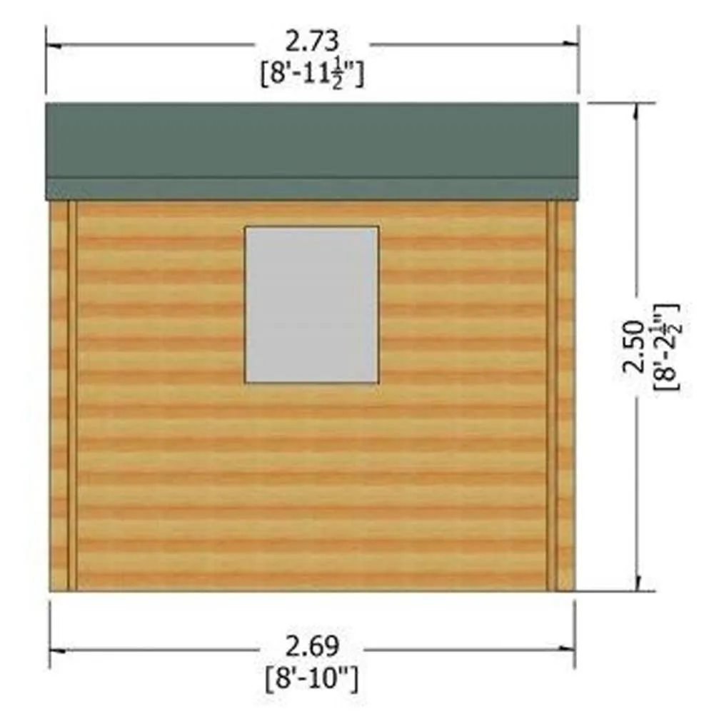 Shires Danbury Log Cabin Home Office Garden Room Approx 9 x 9 Feet in Natural 2