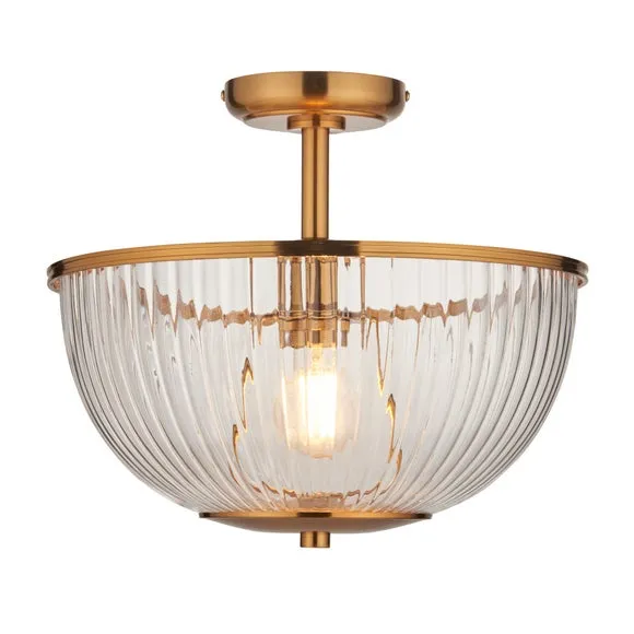Vogue Somerly Ribbed Flush Uplighter Ceiling Light 5