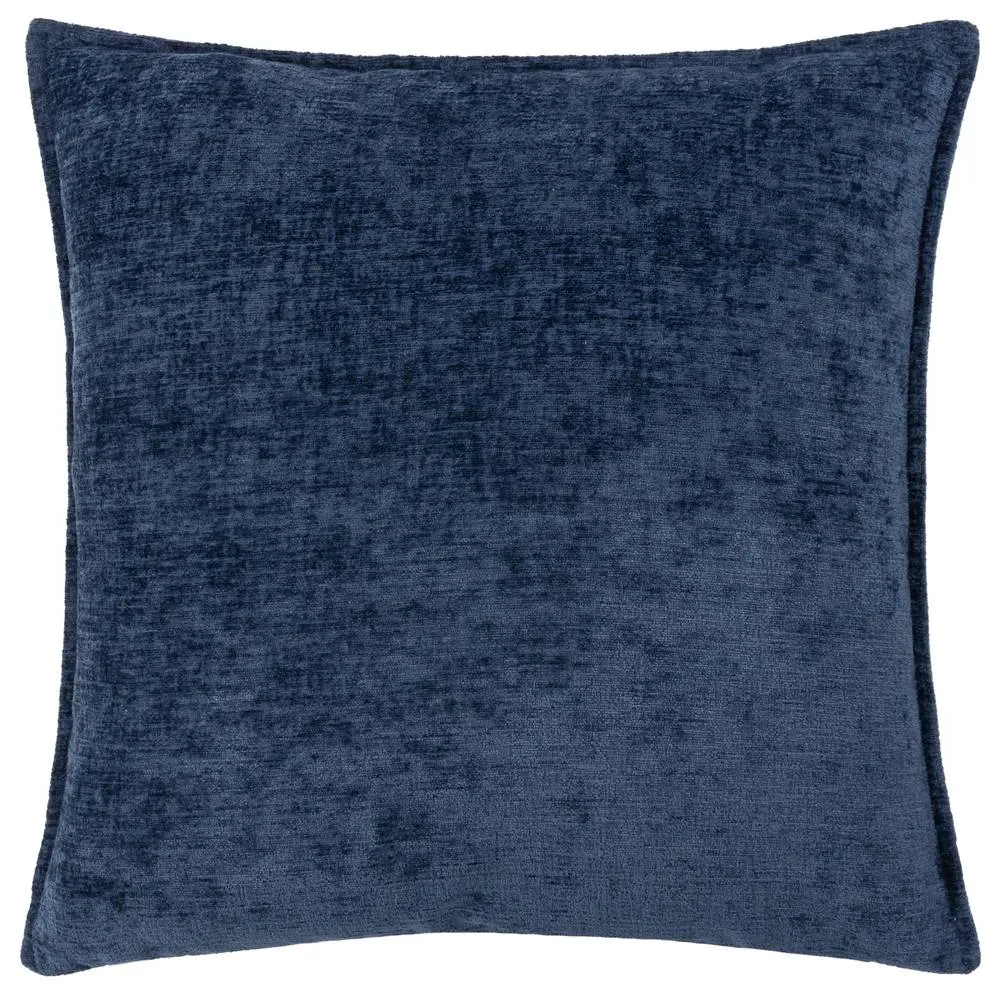 Evans Lichfield Buxton Chenille Reversible Square Cushion in Navy