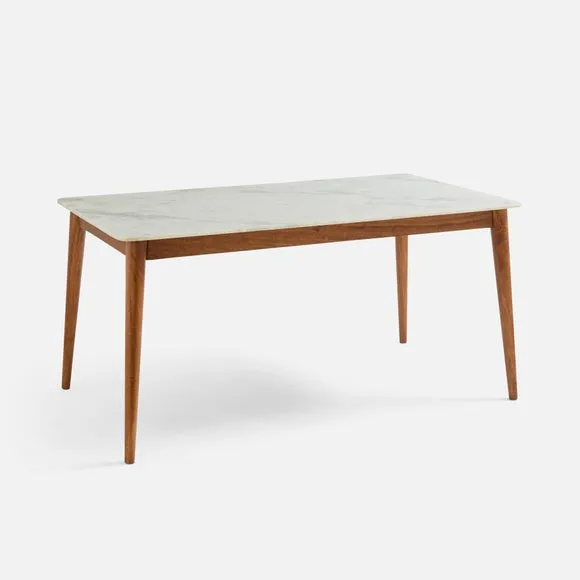 Thea Rectangle Dining Table, Marble and Mango Wood 6