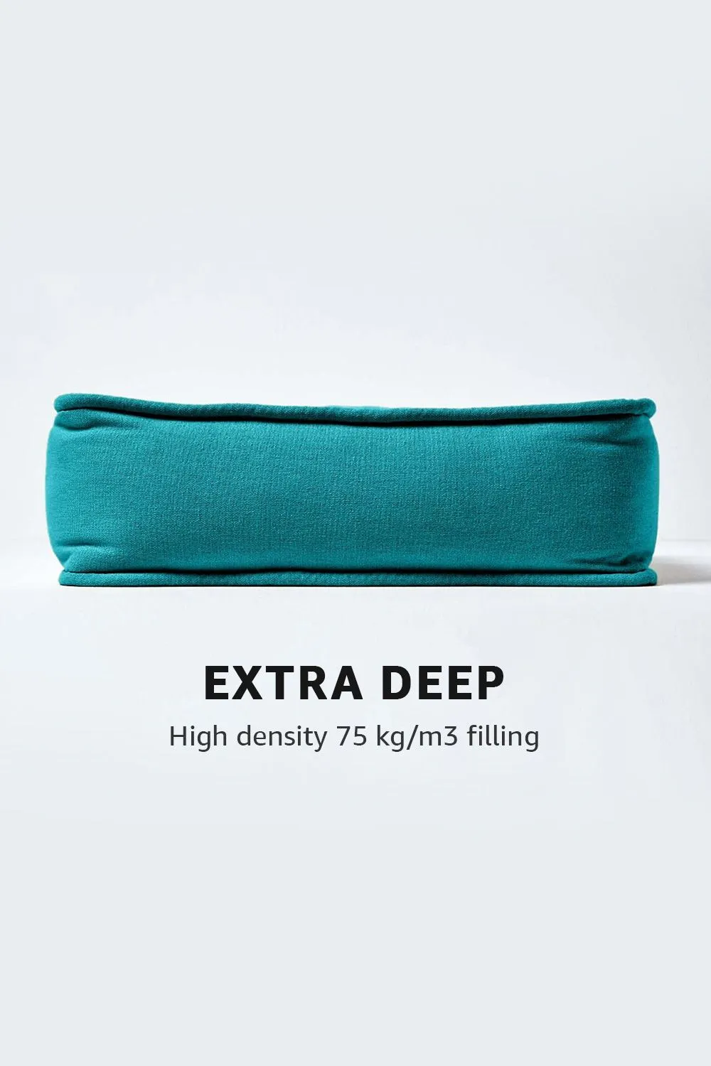 Homescapes Cotton Dining Chair Booster Cushion in Teal 3