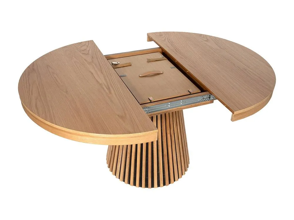 Vente-unique 4 - 6 Seater Extendable Dinning Table - Oak Veneer - Light Natural in Light Oak 6