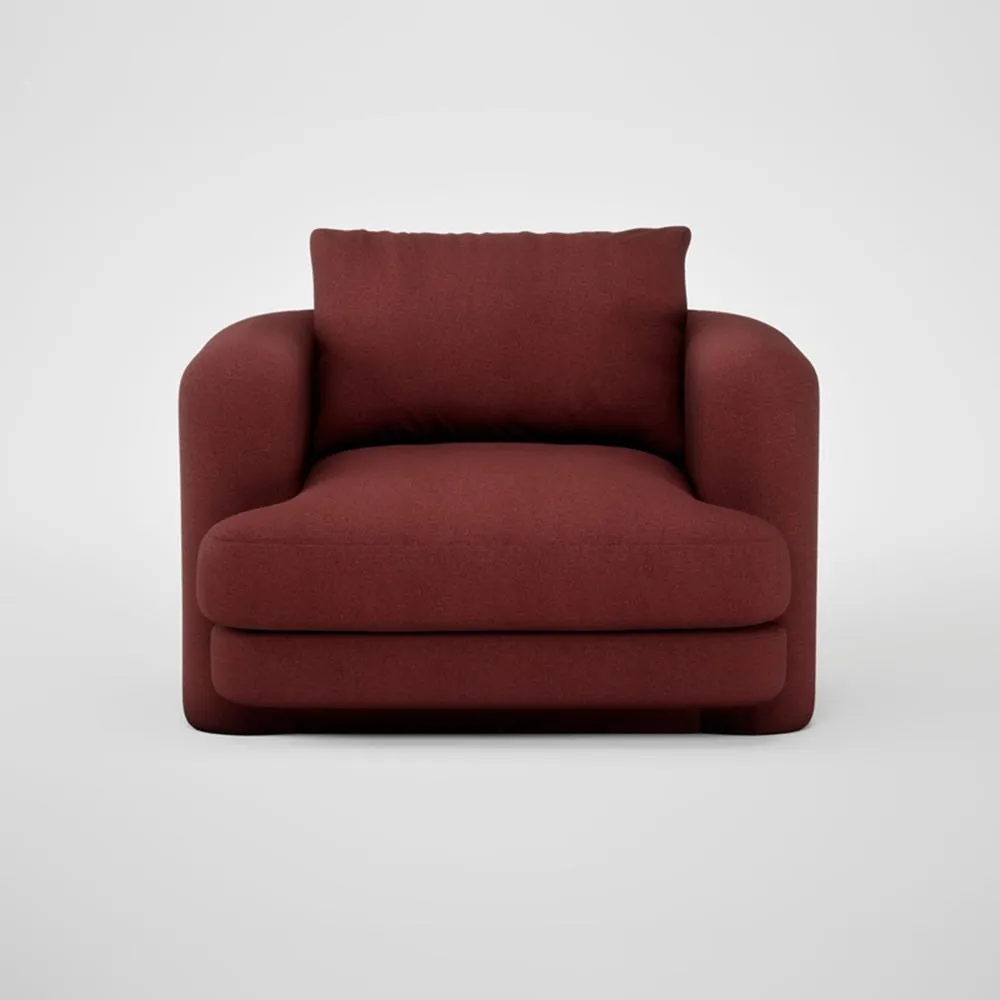 Heal's Rafi Swivel Armchair Capelo Linen Etruscan Red 1