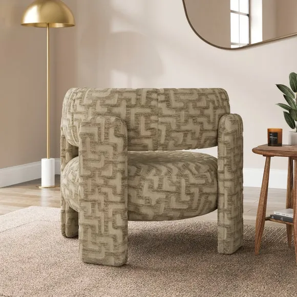 Hailey Chunky Aztec Chenille Accent Chair 2