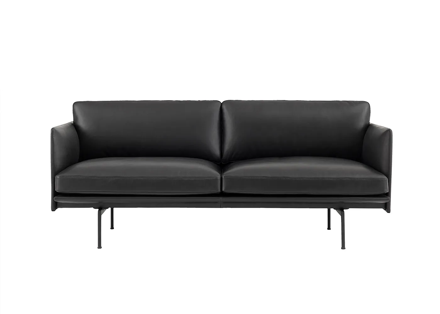 Muuto Outline 2 Seater Refine Leather Black 1