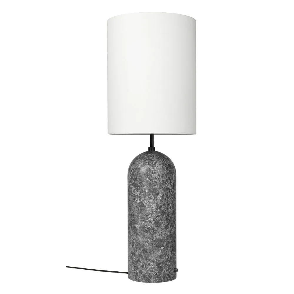 Gubi Fol19 Gravity Floor Lamp XL High Grey Marble Base White Shade 3