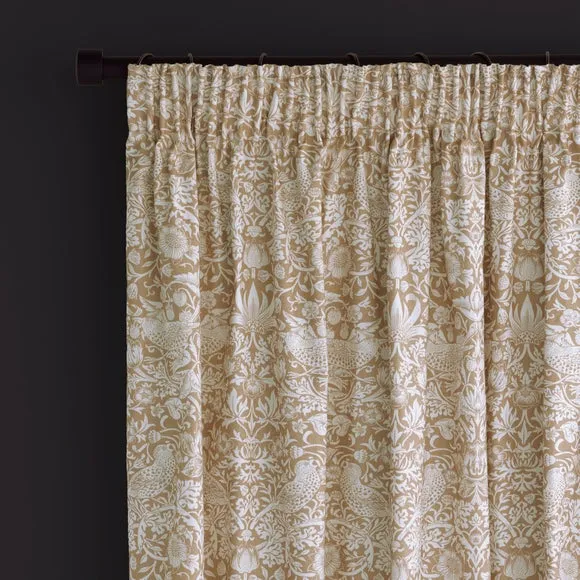 William Morris At Home Strawberry Thief Pencil Pleat Curtains 1