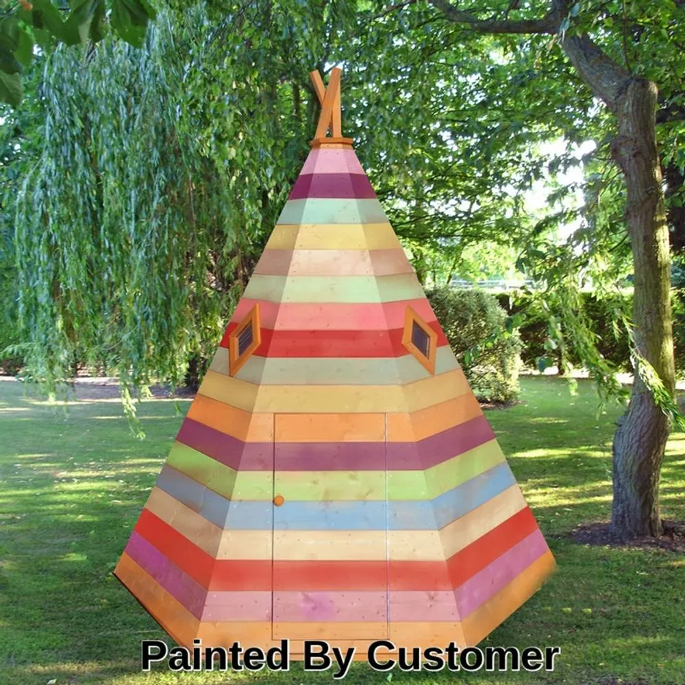 Shires Wigwam Playhouse Kid's Wendy House in Brown 3