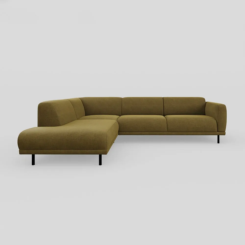 Heal's Harri 3 Str Open End Sofa LHF Smart Luxe Velvet Peridot 1
