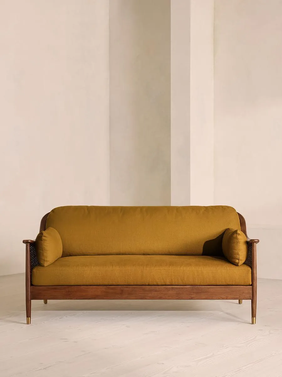 Atlanta Three Seater Sofa, Linen, Turmeric