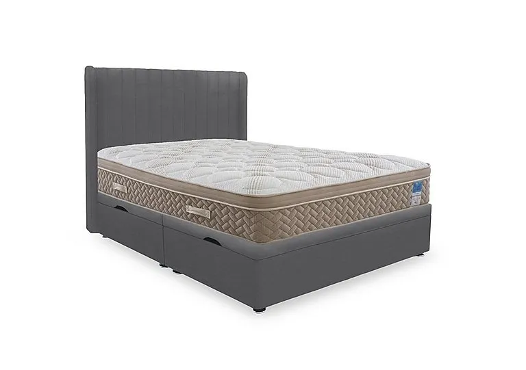 PlushTech Side Lift Ottoman Divan Set - Super King - Plush Dark Grey