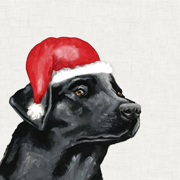 Labrador Christmas Hat Square Cushion 4