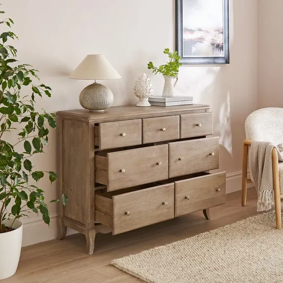 Giselle 7 Drawer Chest, Mango Wood 2