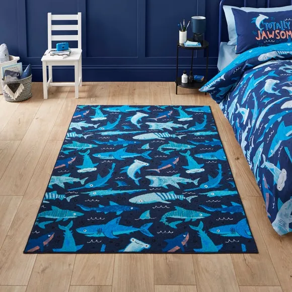 Catherine Lansfield Kids Jawsome Sharks Rug 1