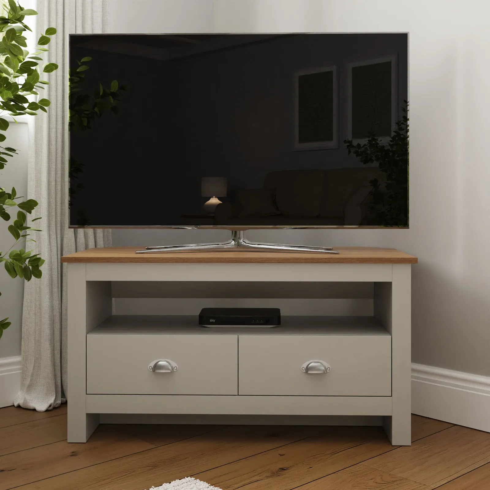 GFW Lancaster Corner TV Unit in Grey