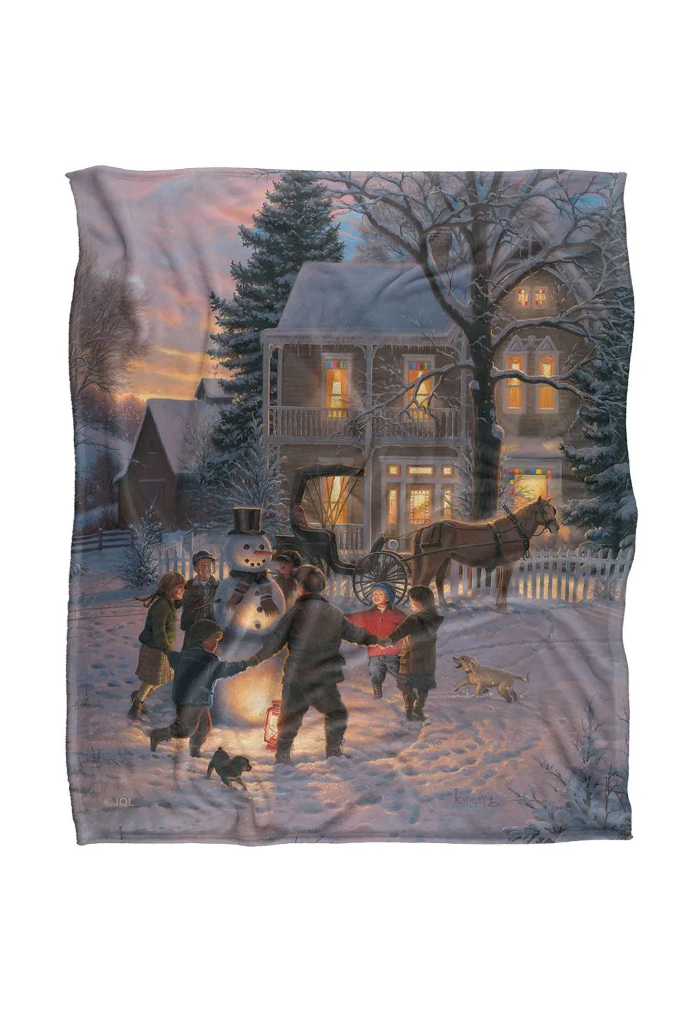 JQ Licensing Mk Laughing All The Way Silky Touch Super Soft Throw Blanket 152 X 127 cm in White