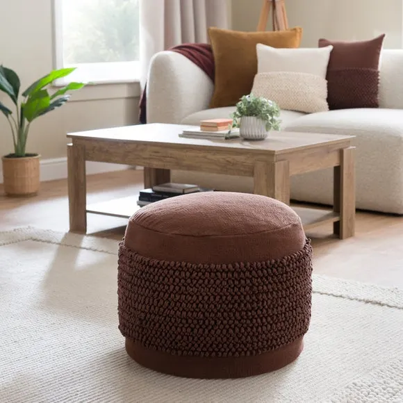 Jersey Bobble Banded Cotton Pouffe