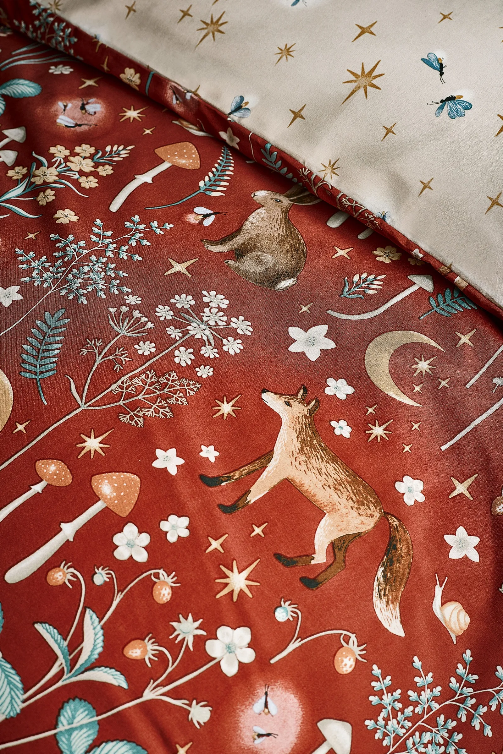 Catherine Lansfield 'Enchanted Twilight Animals' Reversible Duvet Cover Set in Burnt Orange 4
