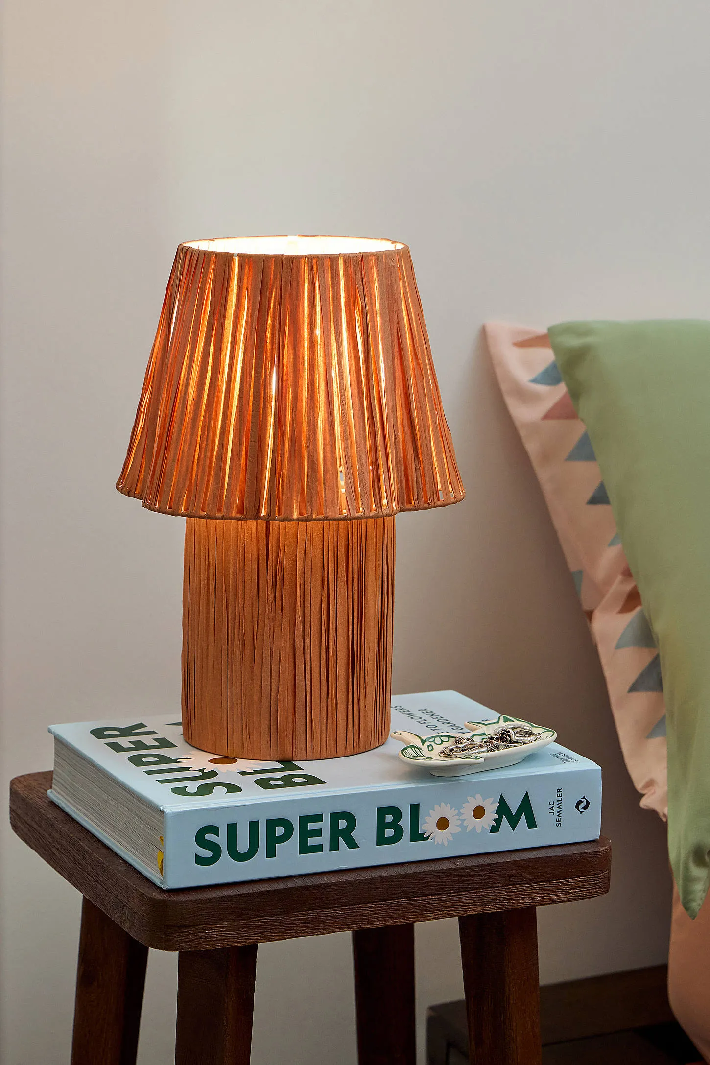 Paper Crepe Table Lamp - Orange 2