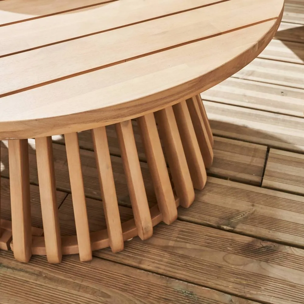 sweeek 80cm wooden coffee table, indoor/outdoor in Beige 4